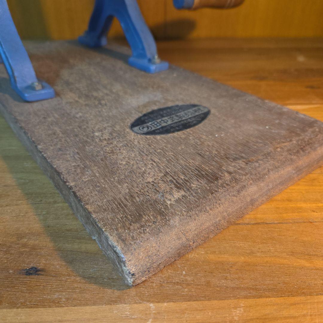 昭和レトロ 田中式製麺機 手動式 鋳物 アンティーク インテリア 実動品 ブルー