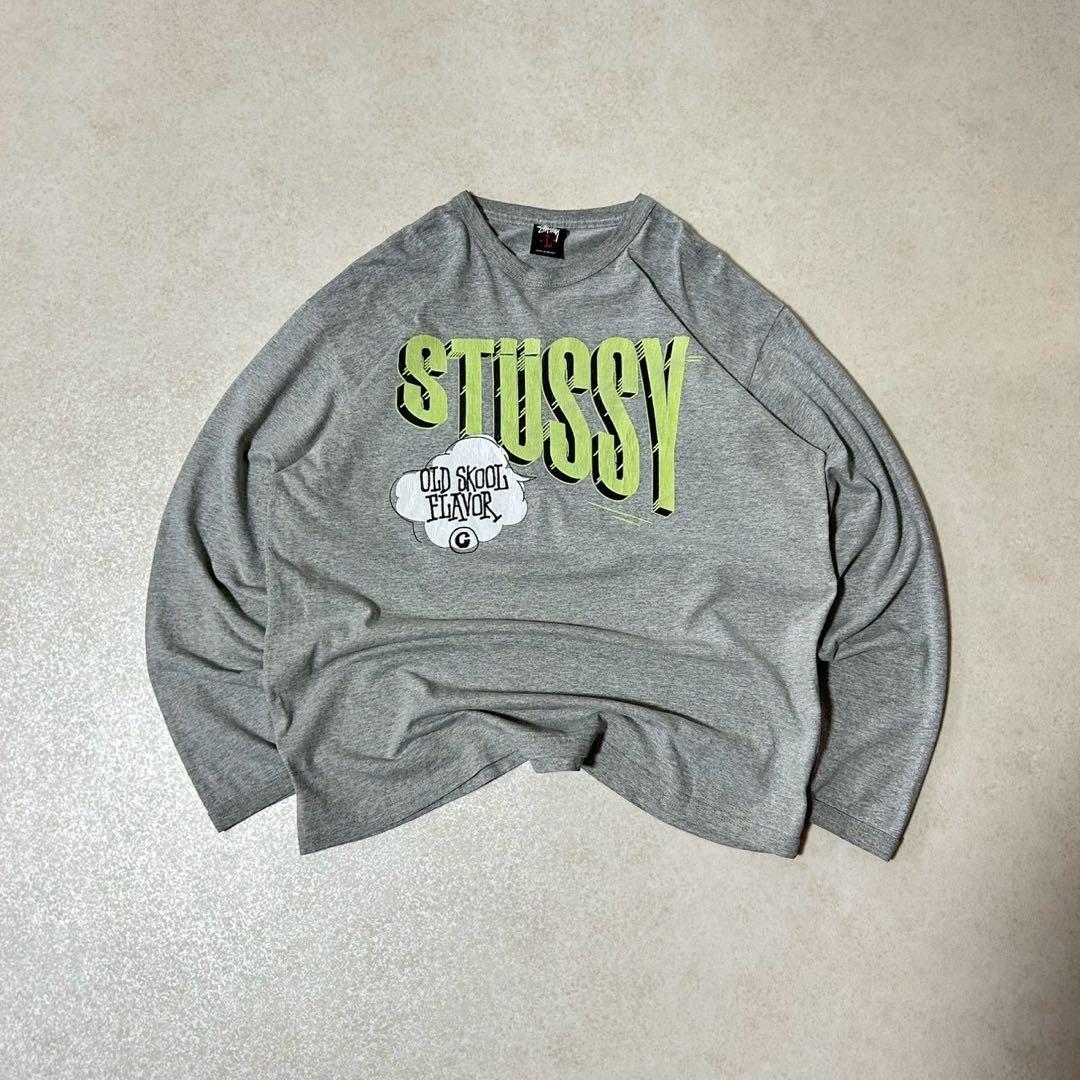 90s old stussy ロンT archive y2k グレー