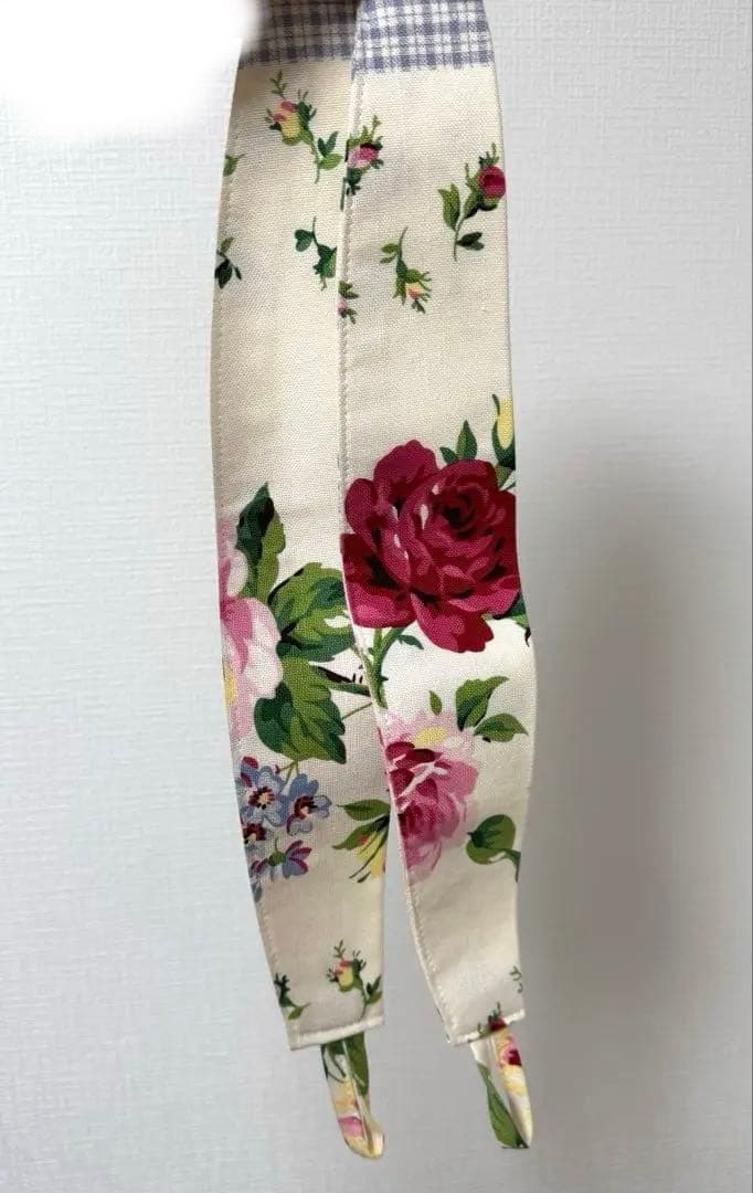 LAURA ASHLEY  カーテン 裏地付 ローズ×チェック柄２枚１組