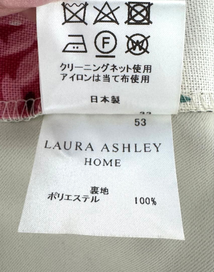 LAURA ASHLEY  カーテン 裏地付 ローズ×チェック柄２枚１組