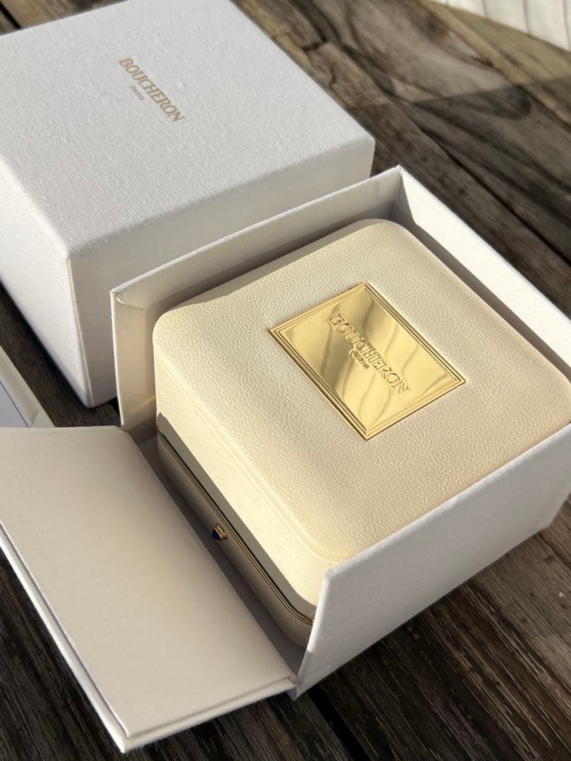 Boucheron★ブシュロンキャトルホワイトリングハーフメンズ19号K18PG