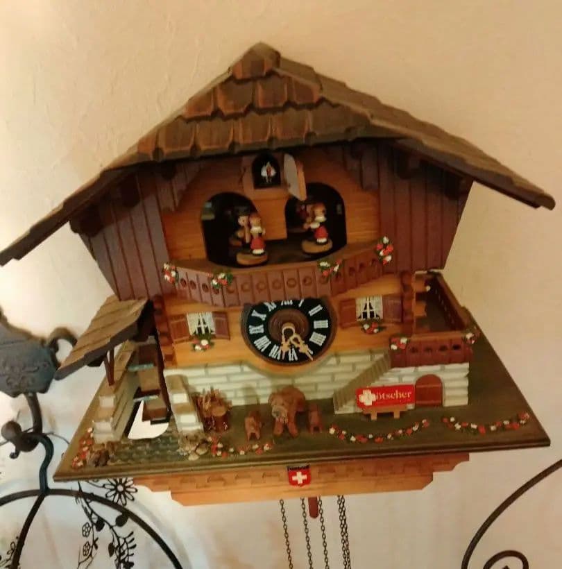 スイス製❥木製手作りククー時計 ❥直接手渡し限定