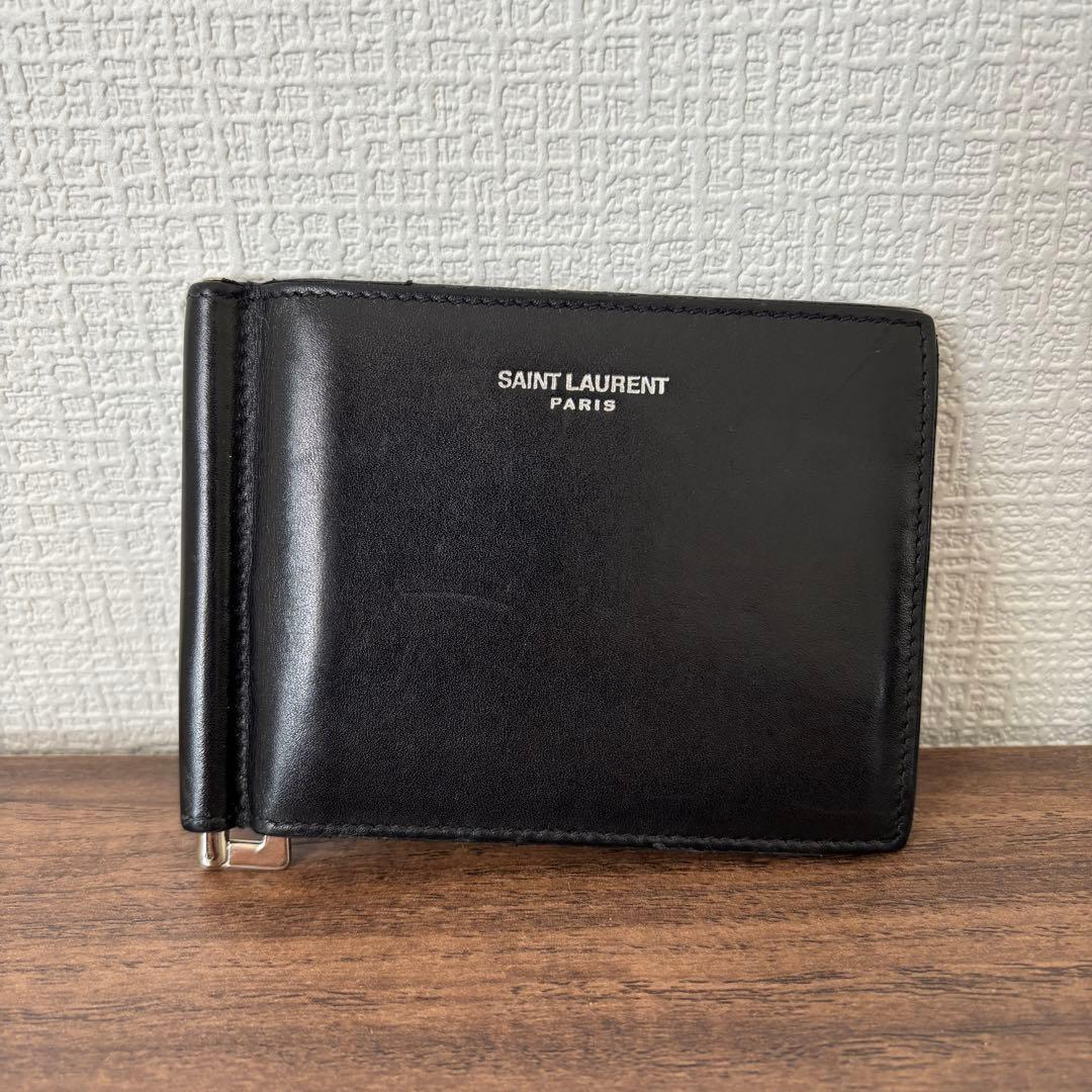 SAINT LAURENT サンローラン マネークリップ レザー ブラック