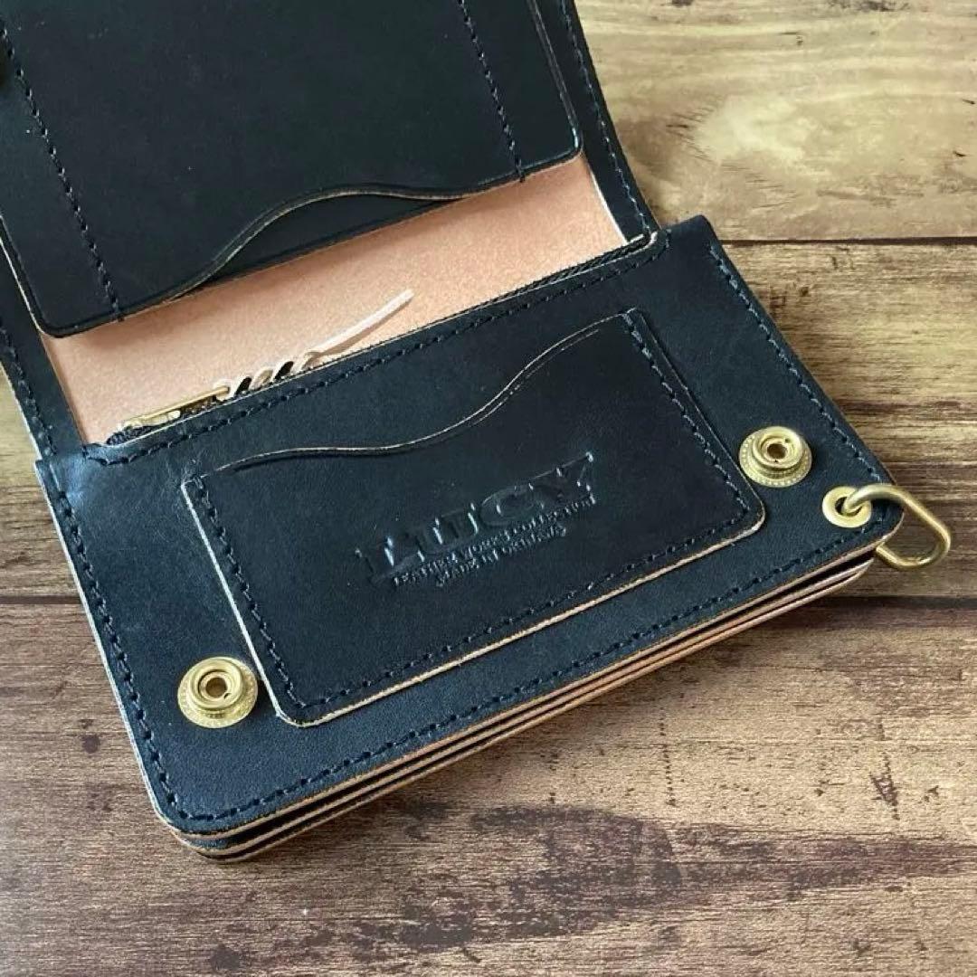 【わぽ】COW CRUSTトラッカーウォレット150【お札を折らずに収納】