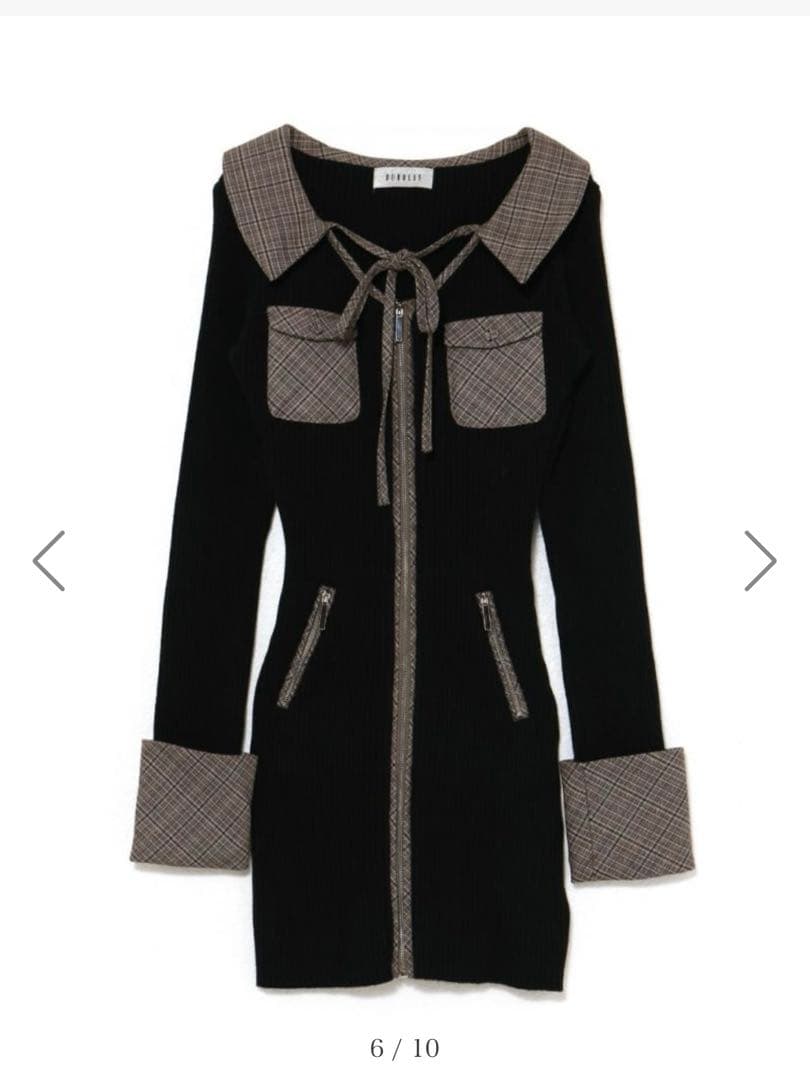 BUBBLES フロントジップニットワンピース