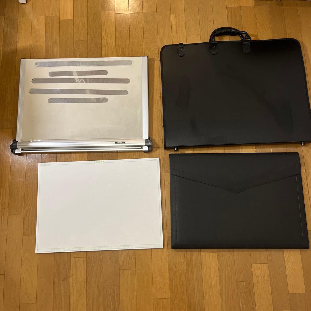 A2製図板（平行定規）・製図板ケース・図面ケース・製図用紙セット（建築士試験用）