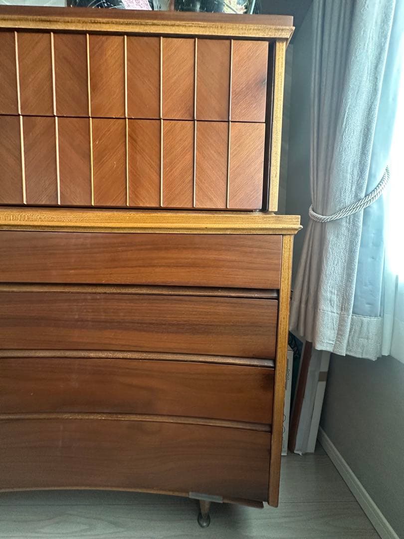【最終値下】60s ビンテージ　ミッドセンチュリー ウォールナット材 6段タンス