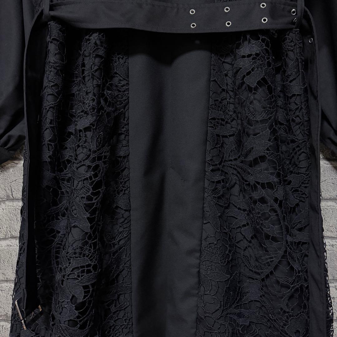 【美品】HARE　レースキリカエトレンチコート　ブラック　ベルト付