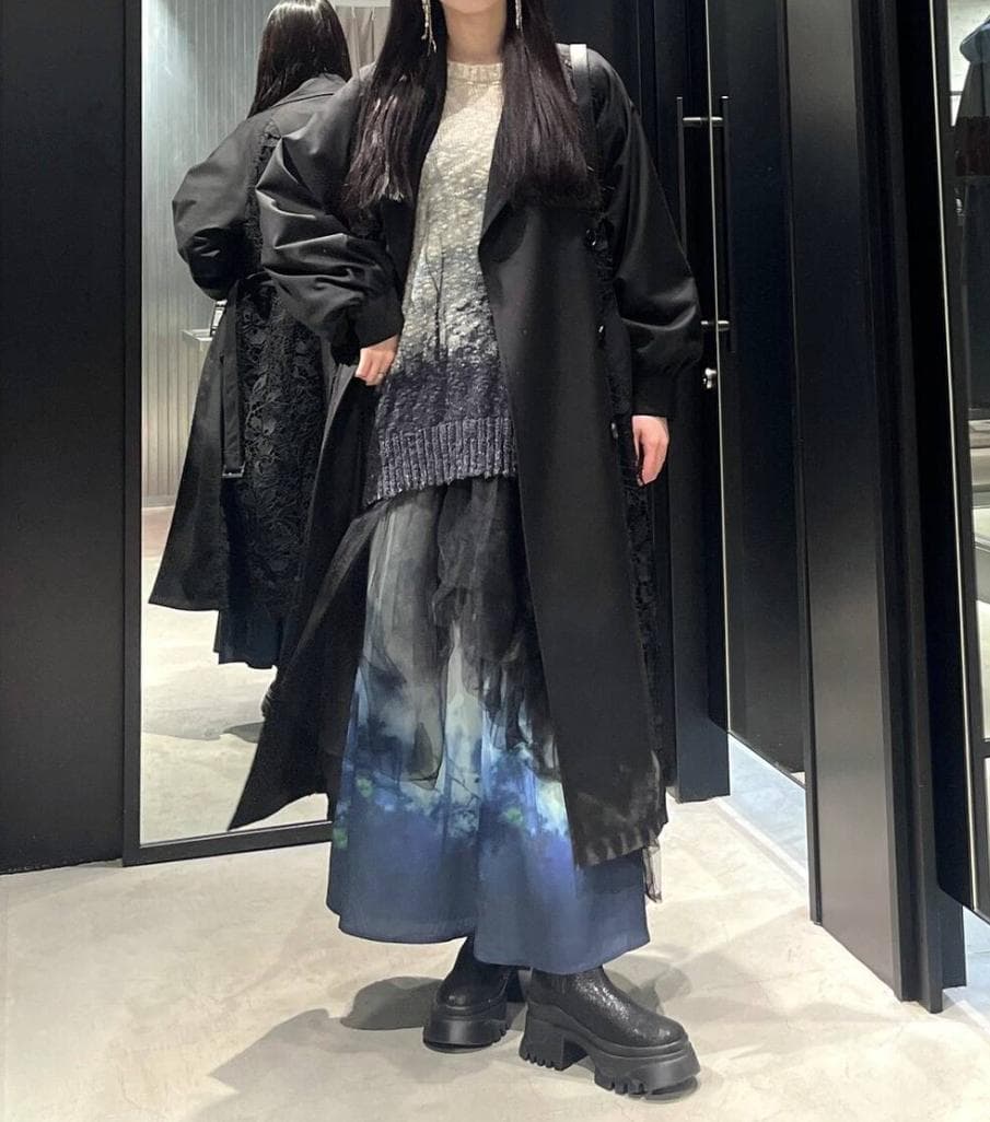 【美品】HARE　レースキリカエトレンチコート　ブラック　ベルト付