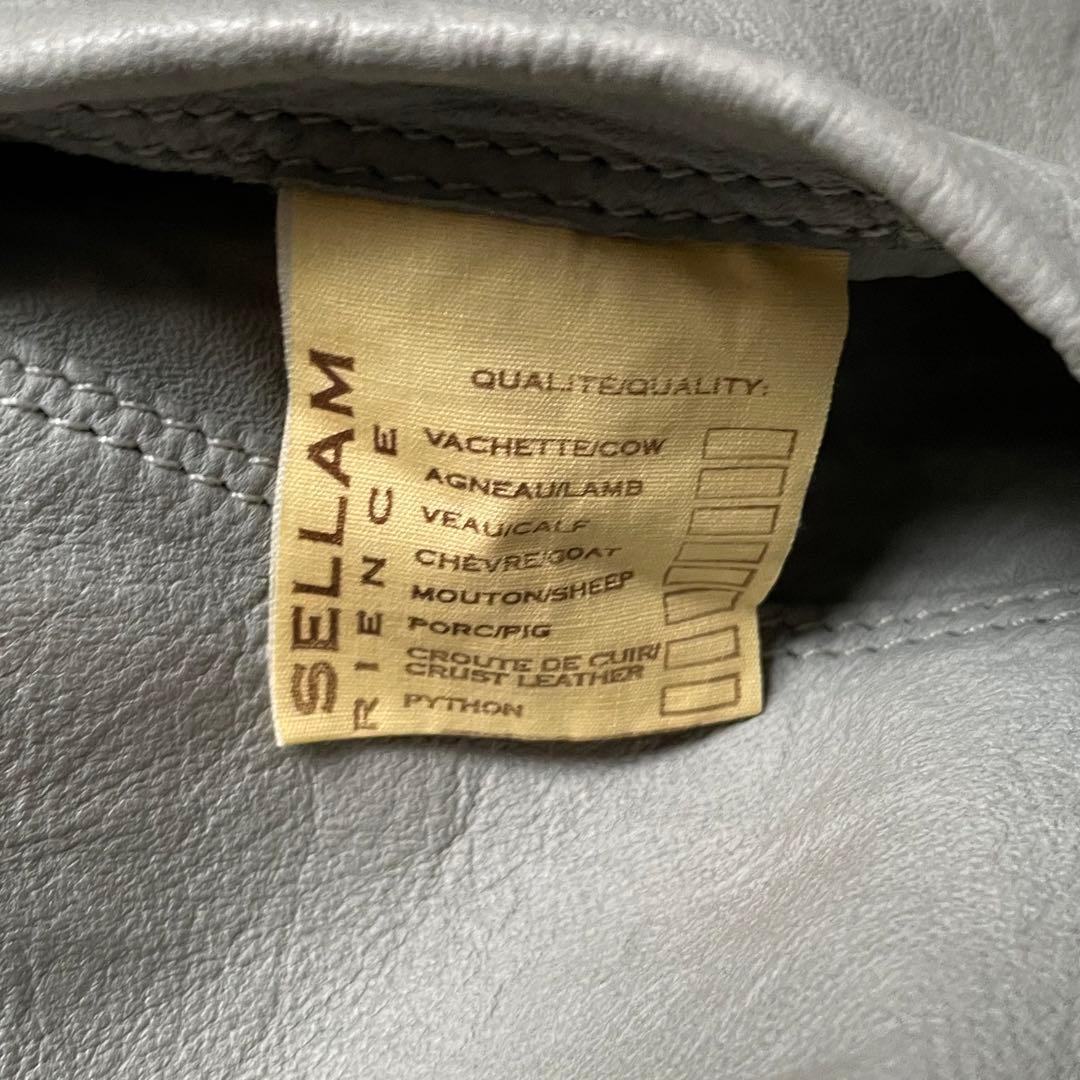 ISAAC SELLAM レザージャケットノーカラー レザーボタン