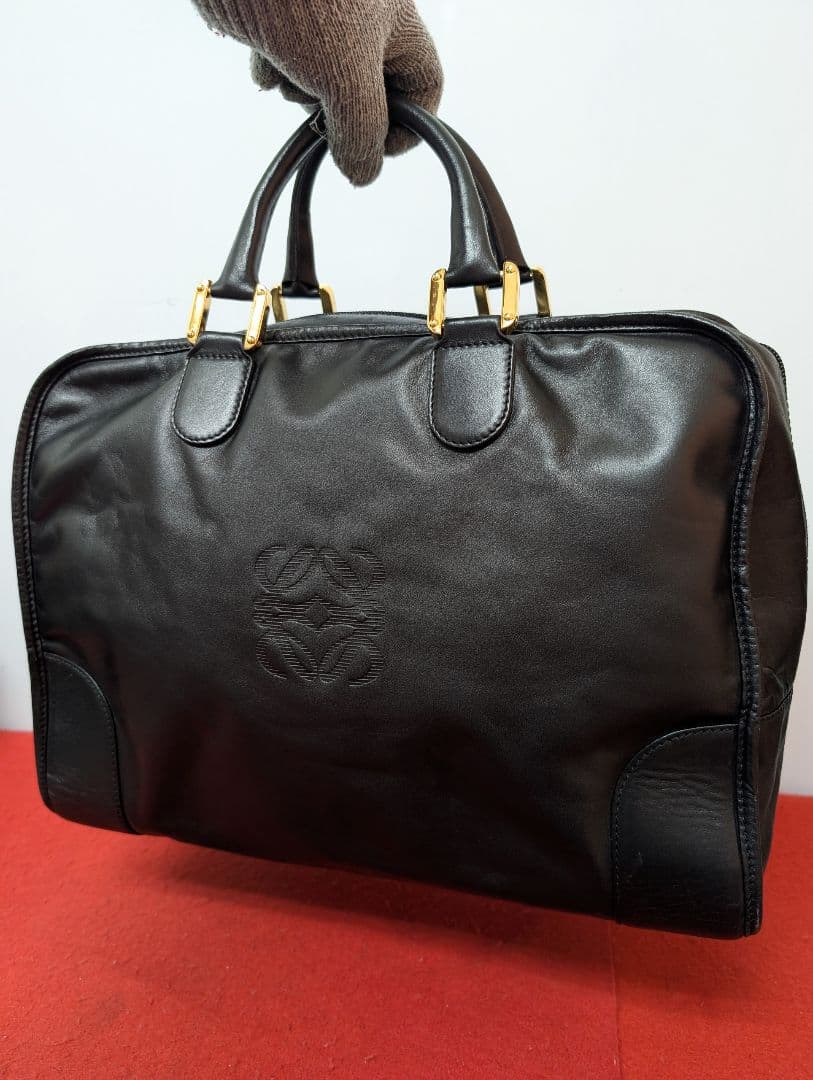 美品 極希少！ロエベ LOEWE アナグラム ボストン ハンドバッグ アマソナ