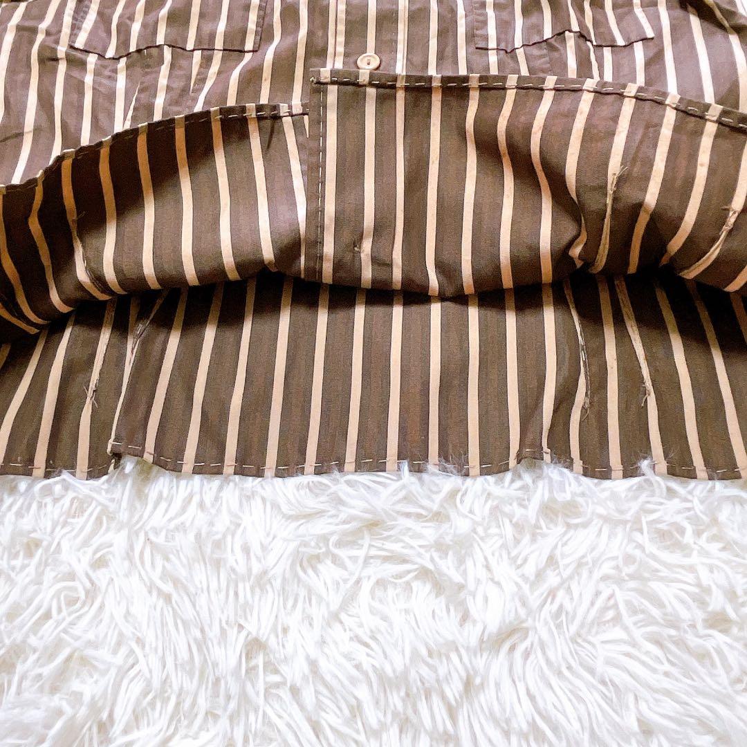 ルイヴィトン ストライプ シャツ　ブラウン　ベージュ