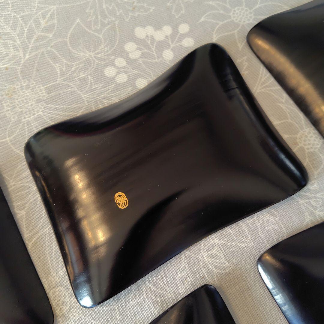 【象彦】銘々皿 5枚組 漆器 金箔 漆塗 専用箱付き
