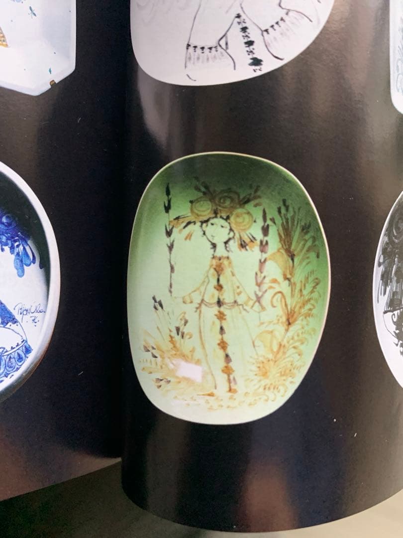 ビヨンヴィンブラッド　大型レアなビンテージ1963年手書き一点物絵皿ラスト