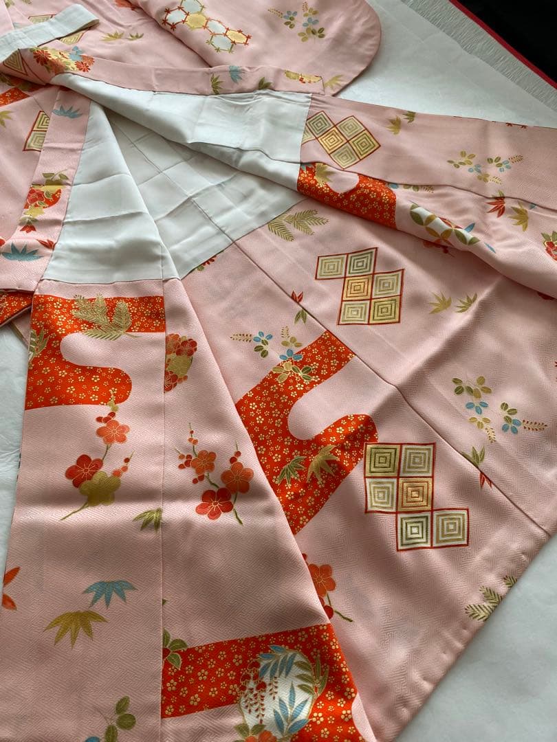 京都　志ま髙　3歳七五三　正絹　綸子地　お着物