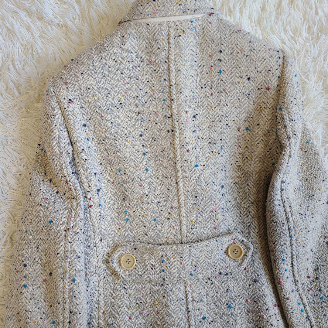 LL✨ポールスミス チェスターコート ダブルブレスト ツイード 裏地派手 リボン