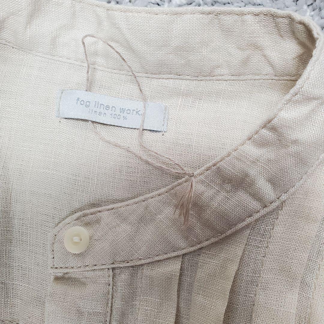 【未使用】フォグリネンワーク リネン バンドカラー ワンピース