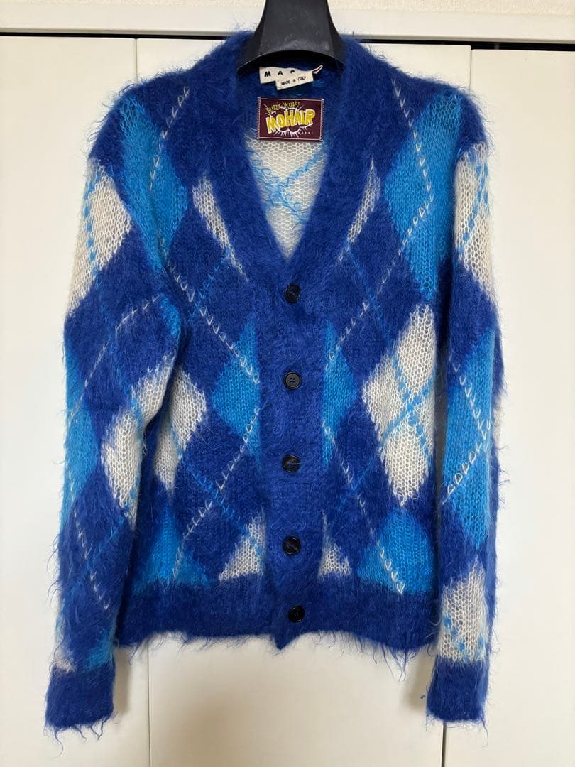 MARNI モヘア カーディガン アーガイル　サイズ44