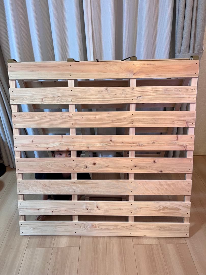 国産ひのき すのこベッド シングル×2台セット｜キング相当｜2025年3月購入