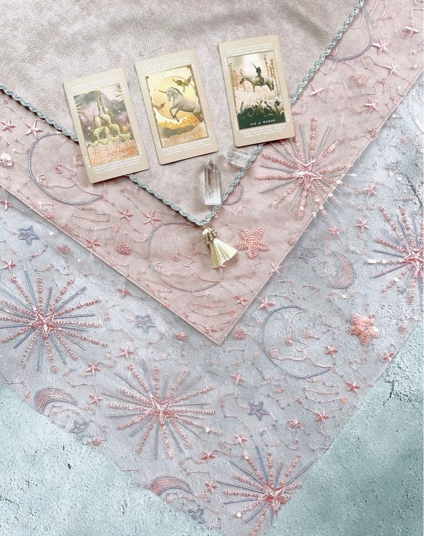 コスモレースのタロットクロス セットピンク