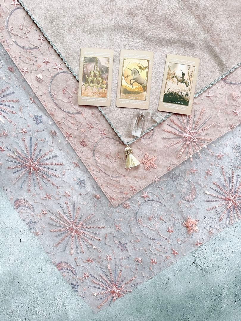 コスモレースのタロットクロス セットピンク