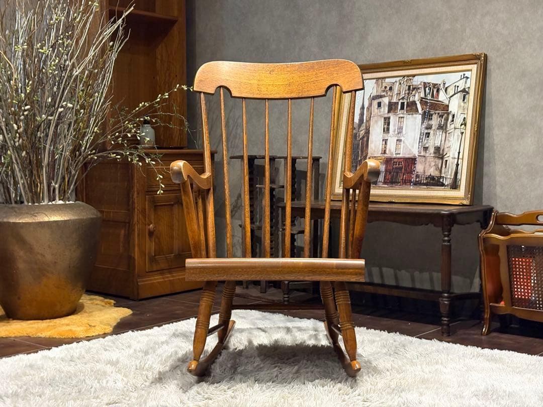 飛騨産業　キツツキ　ロッキングチェア　ダイニング　アンティーク　ビンテージ　SG