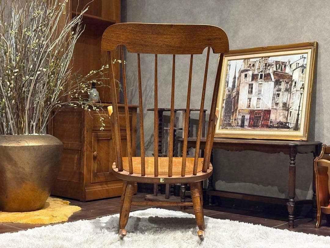 飛騨産業　キツツキ　ロッキングチェア　ダイニング　アンティーク　ビンテージ　SG