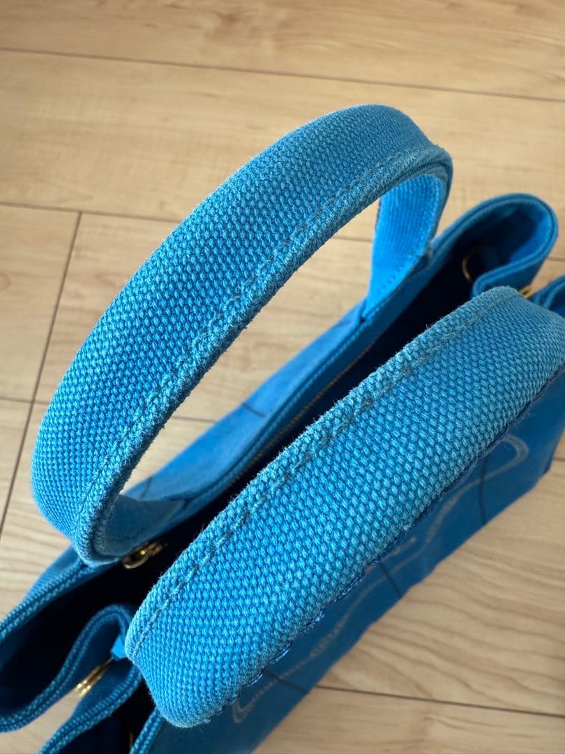 【美品】PRADA カナパ　ブルー
