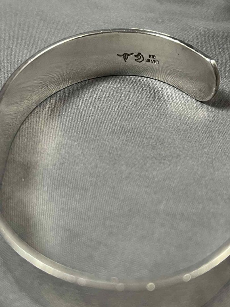 TADY&KING 平打ちバングル18K ロングホーン内径14センチ程Mサイズ