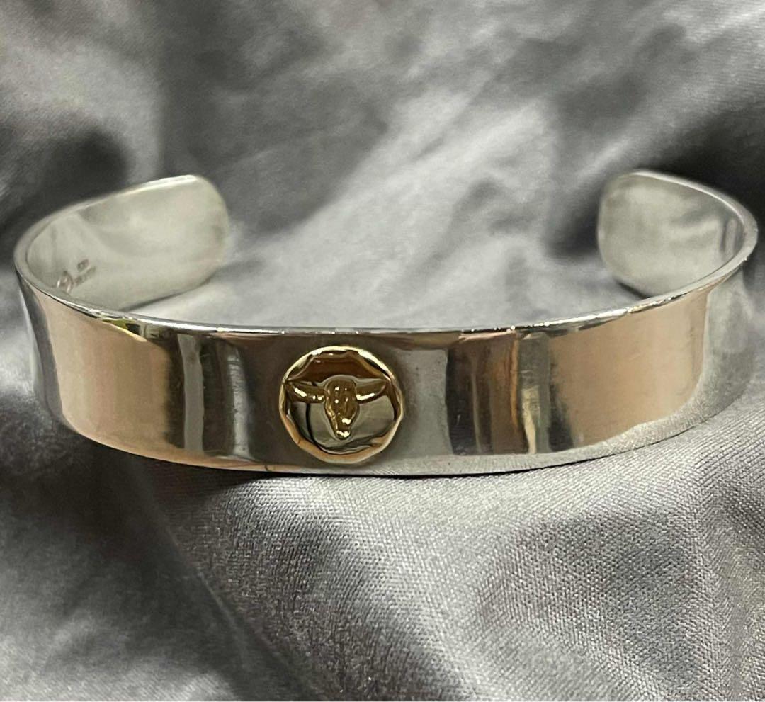 TADY&KING 平打ちバングル18K ロングホーン内径14センチ程Mサイズ