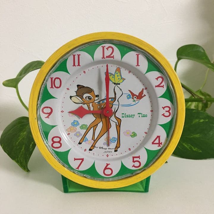 希少レトロ　Disney バンビ置き時計（手巻き）