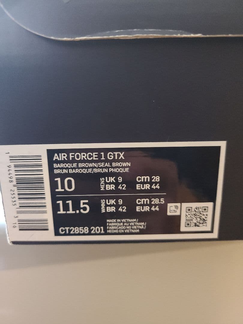 新品NikeAir Force 1 GORE-TEX Baroque Brown