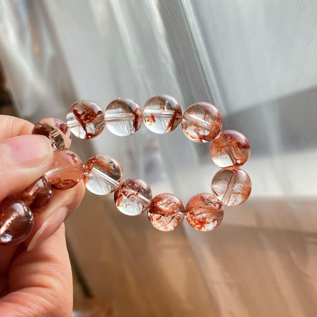 レア！バックボーン薔薇ガーデンクォーツ レッドガーデンクォーツ ブレスレット