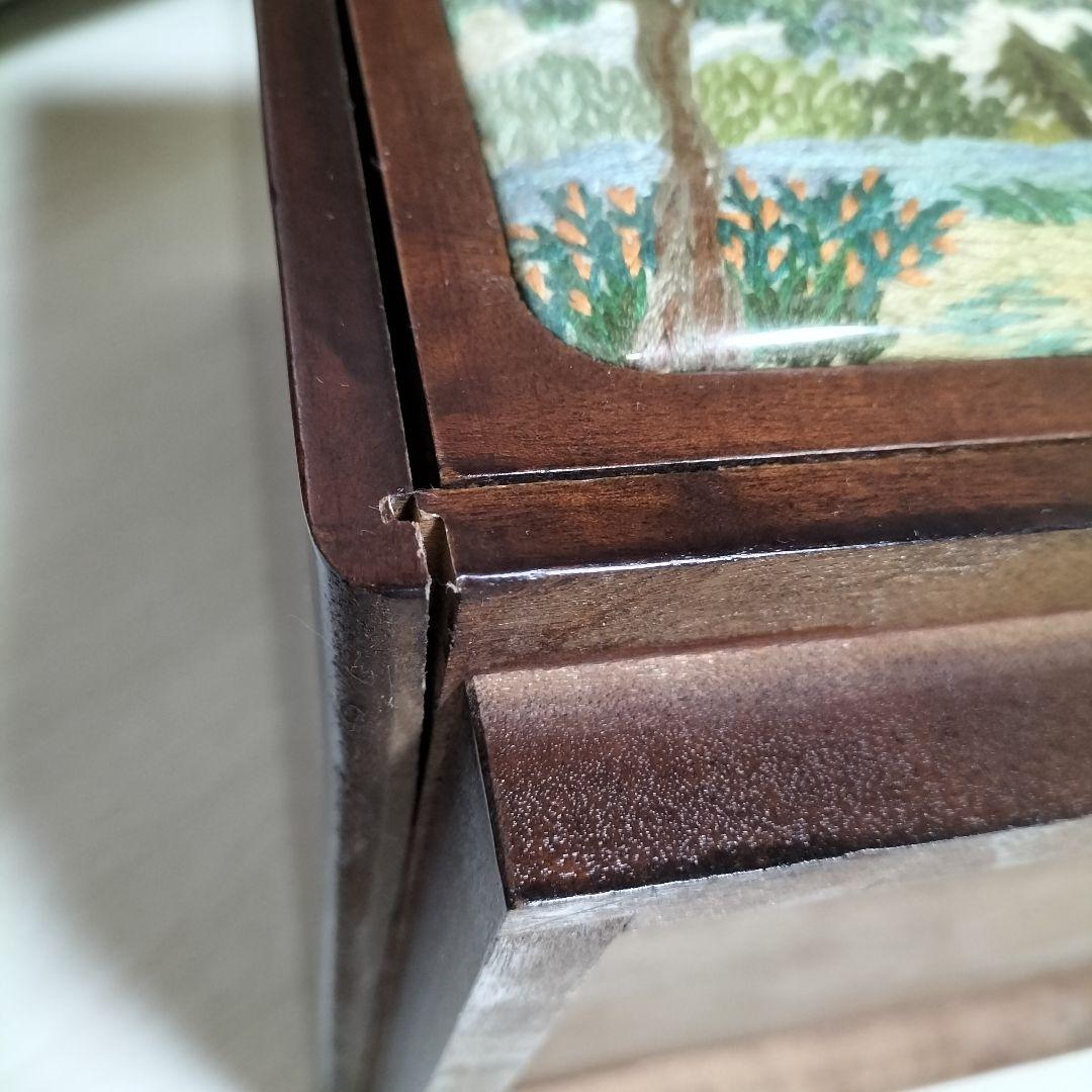 刺繍　木製チェスト　収納ケース　 3段