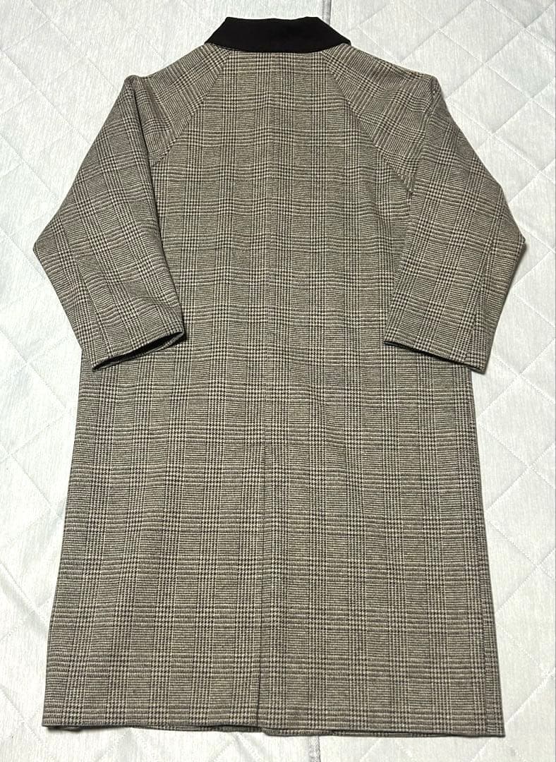 美品 ニコアンド ウーリーテックステンロングコート ロング丈 グレー ブラウンM