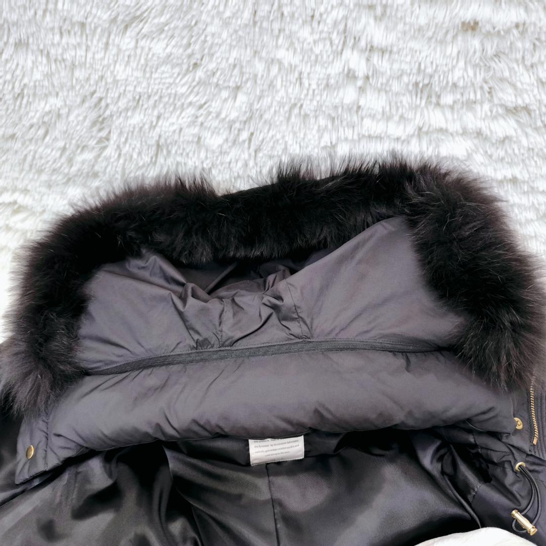 【極美品】IENA　イエナ　タフタ　ダウン　ロング　コート　フォックスファー　黒
