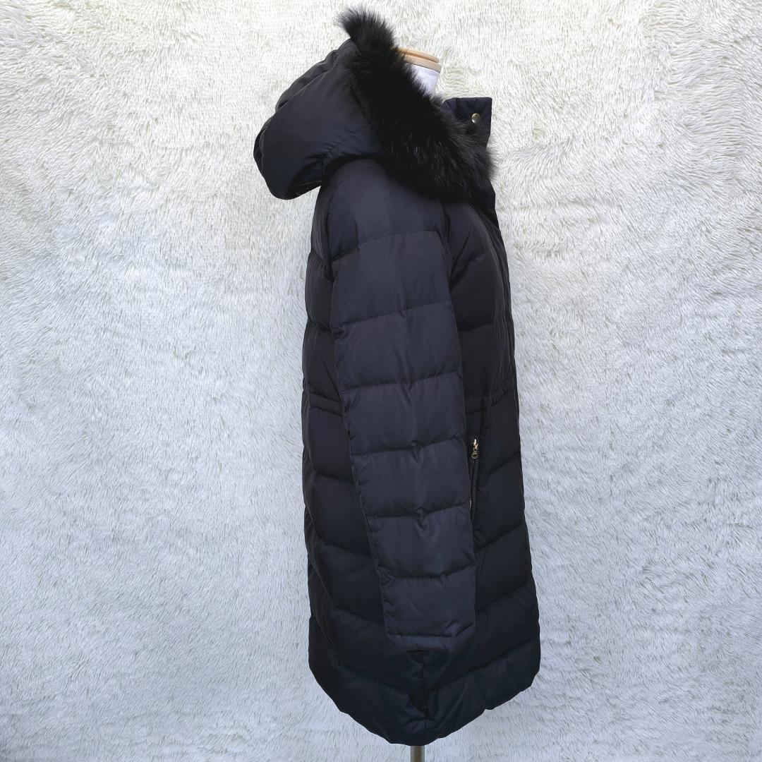 【極美品】IENA　イエナ　タフタ　ダウン　ロング　コート　フォックスファー　黒