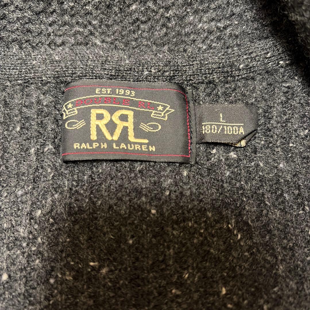 RRL カシミア100ショールカラーカーディガン　チャコールグレー　ごま塩