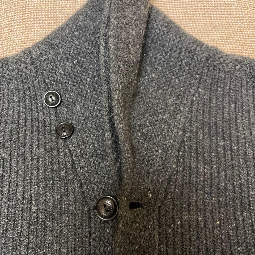 RRL カシミア100ショールカラーカーディガン　チャコールグレー　ごま塩