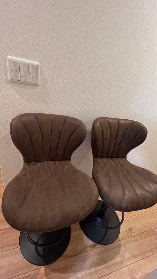 SALE❣️スエード風カウンターチェア　ブラウン 【1脚】