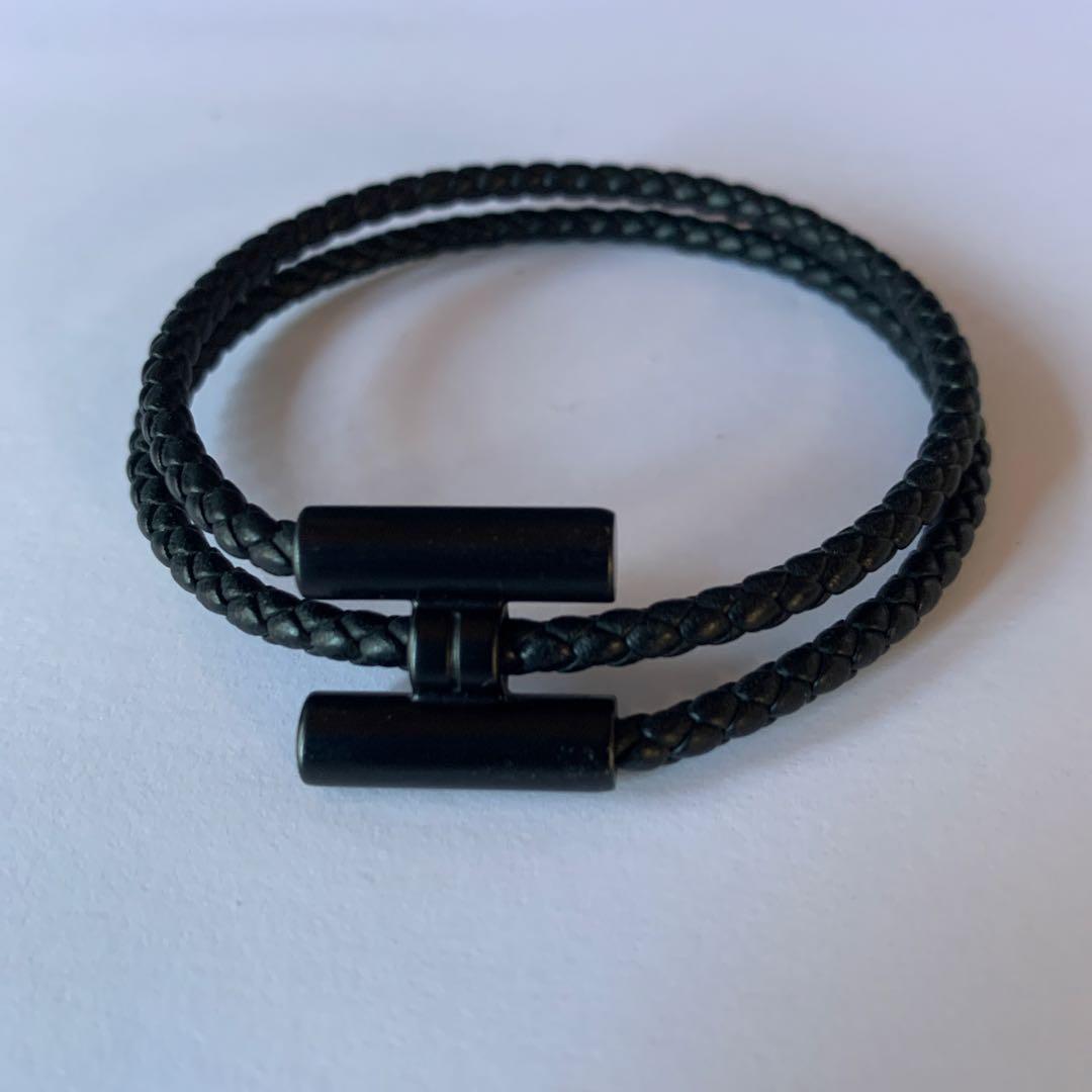 HERMES 編み込みブレスレット　ブラック