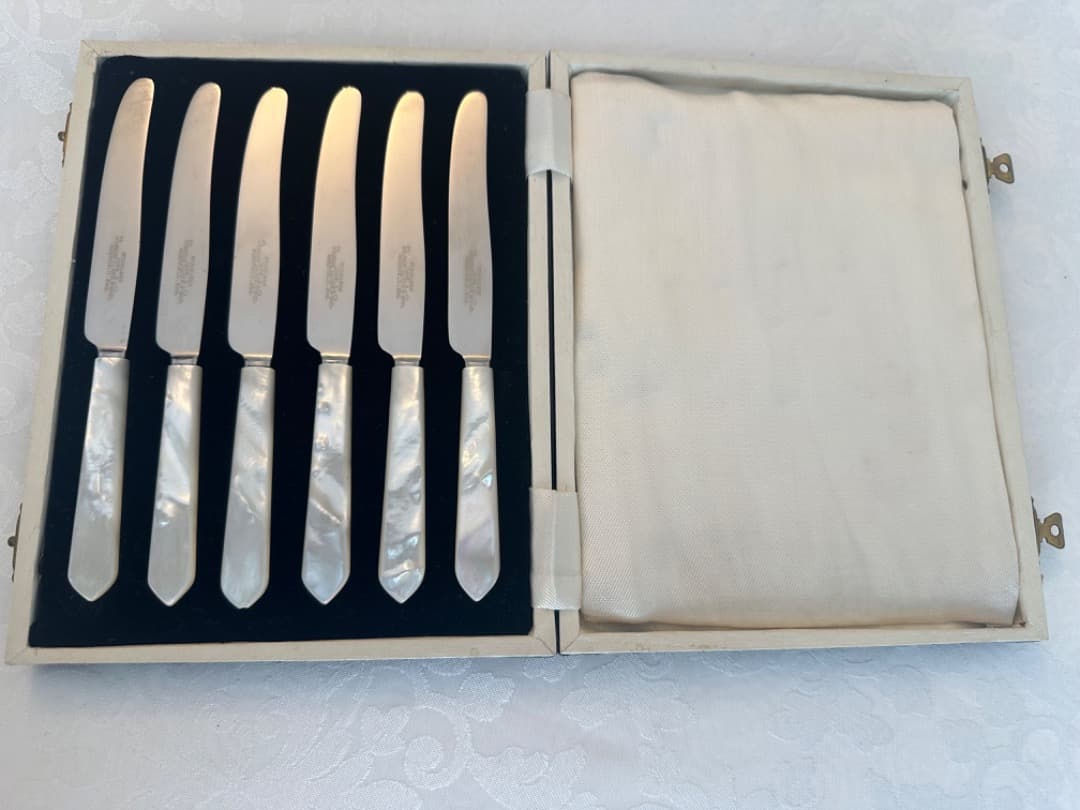 シルバープレート マザーオブパール 白蝶貝 カトラリーセット　イギリス　６本