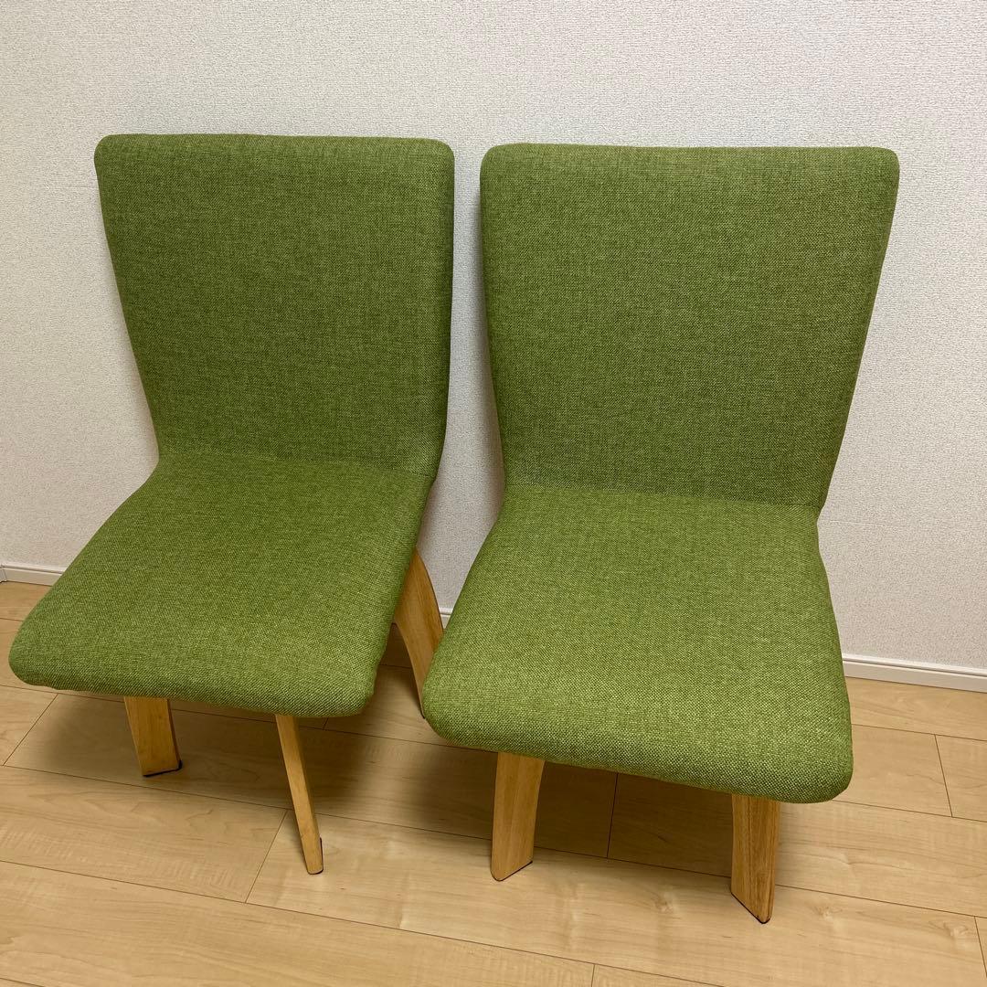 （美品）回転式ダイニングチェア 1脚 グリーン ナチュラル ※4脚まで購入可能