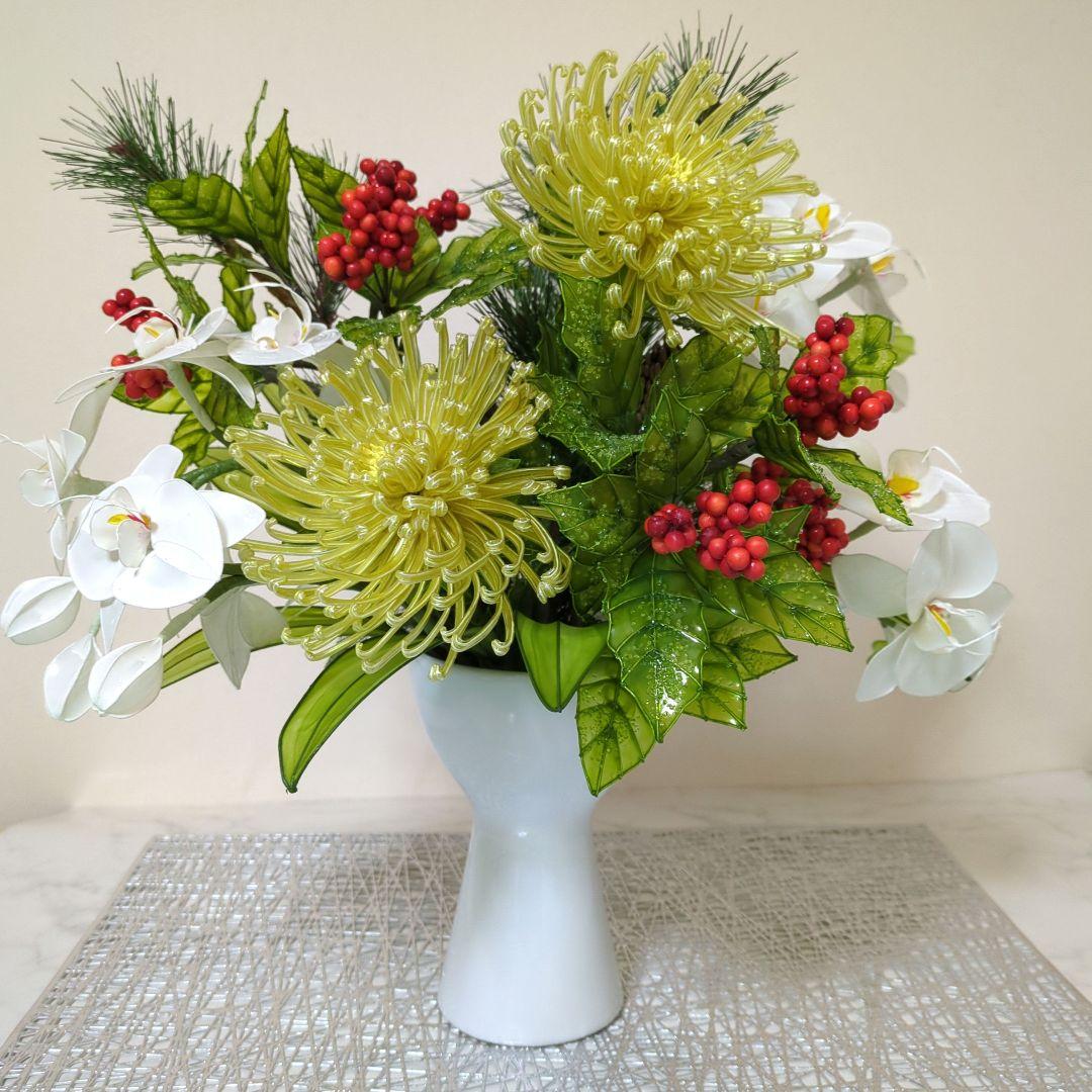 アメリカンフラワー　ディップフラワー　菊アレンジメント