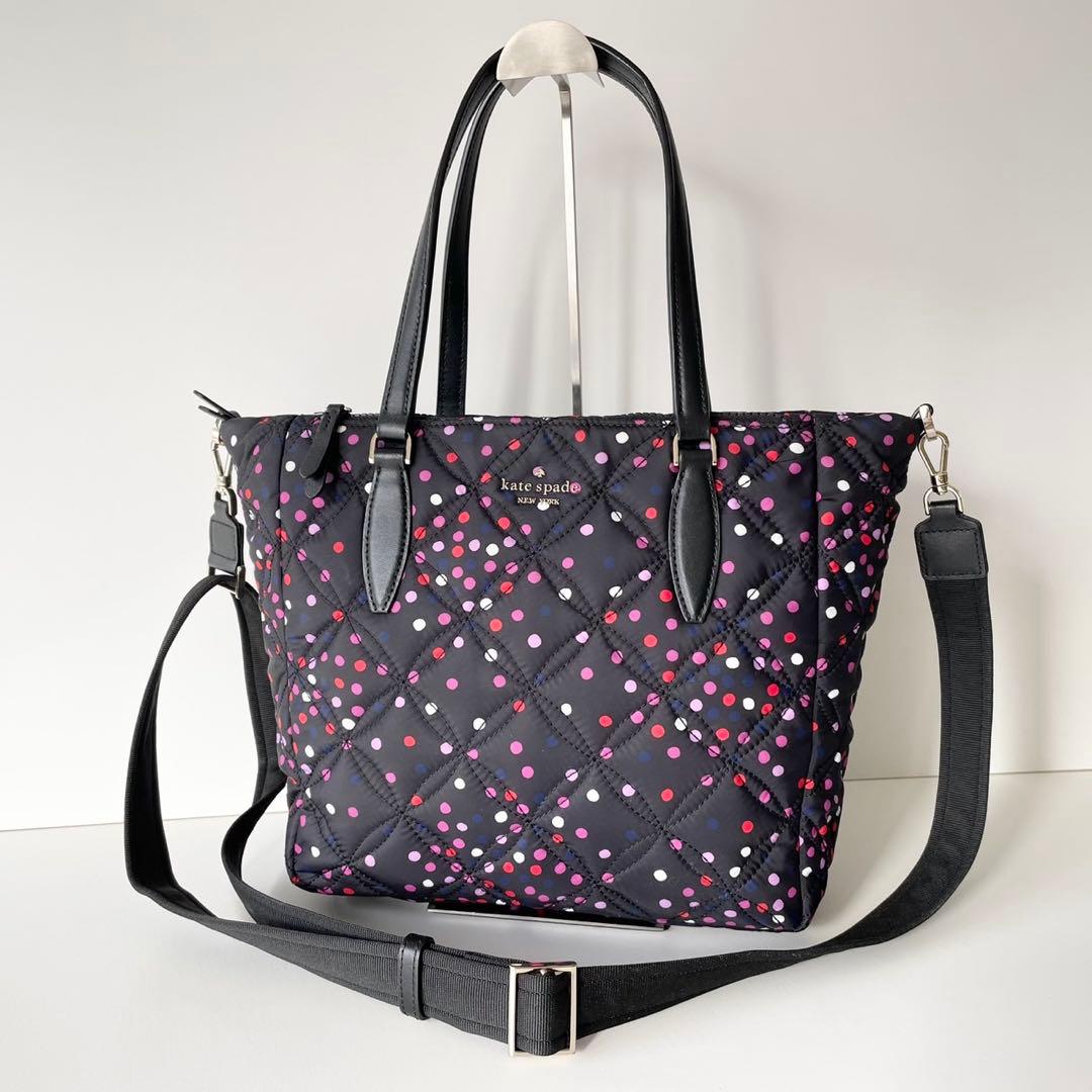 【ほぼ新品】kate spade トートバッグ キルティング ナイロン マザーズ