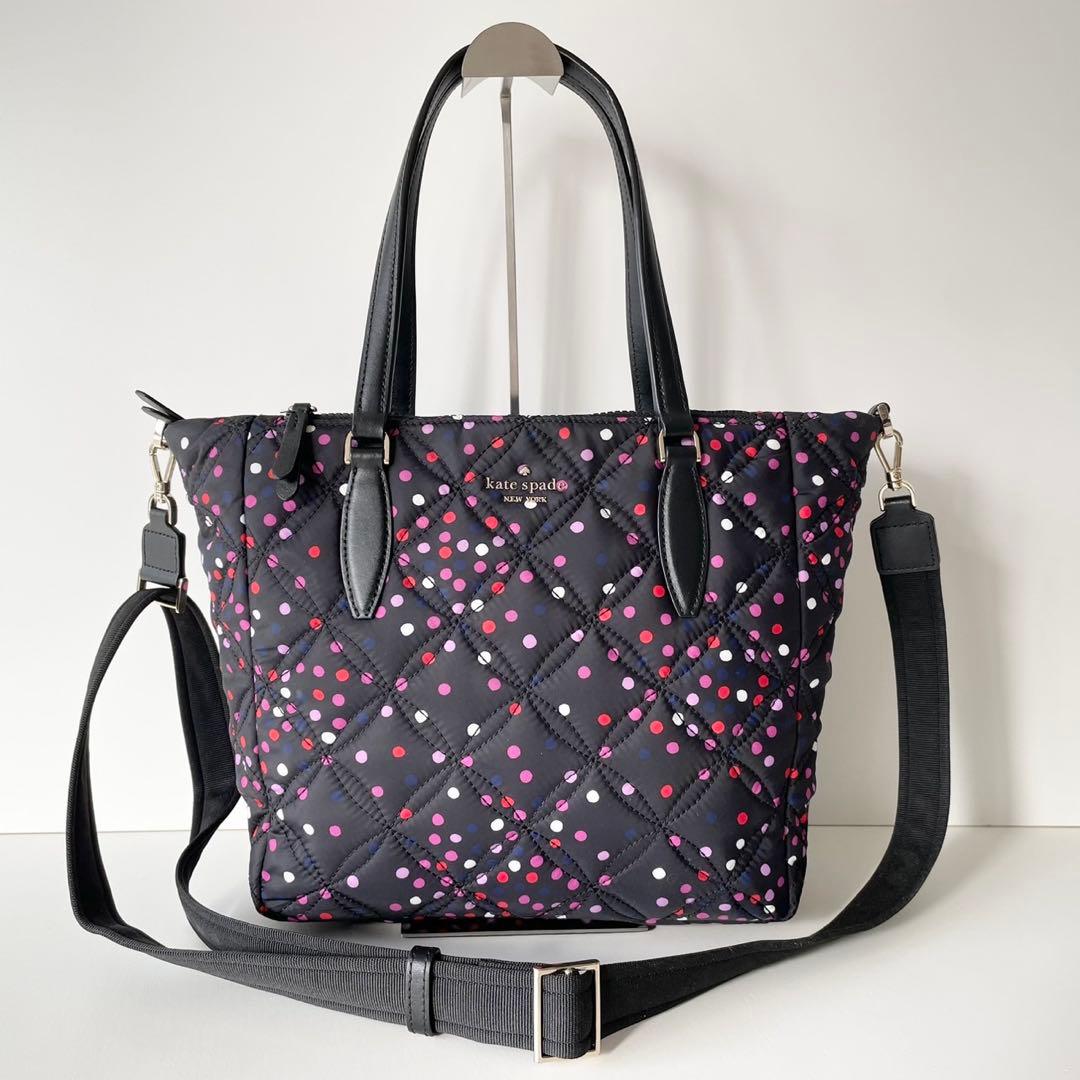 【ほぼ新品】kate spade トートバッグ キルティング ナイロン マザーズ