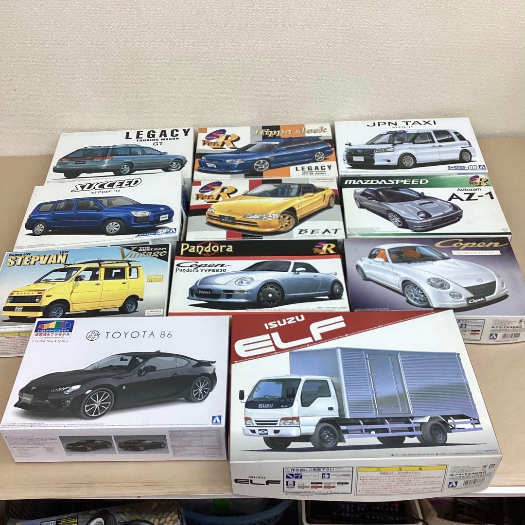 アオシマ 1/24スケール プラモデル11点まとめ売り いすゞエルフなど 未組立