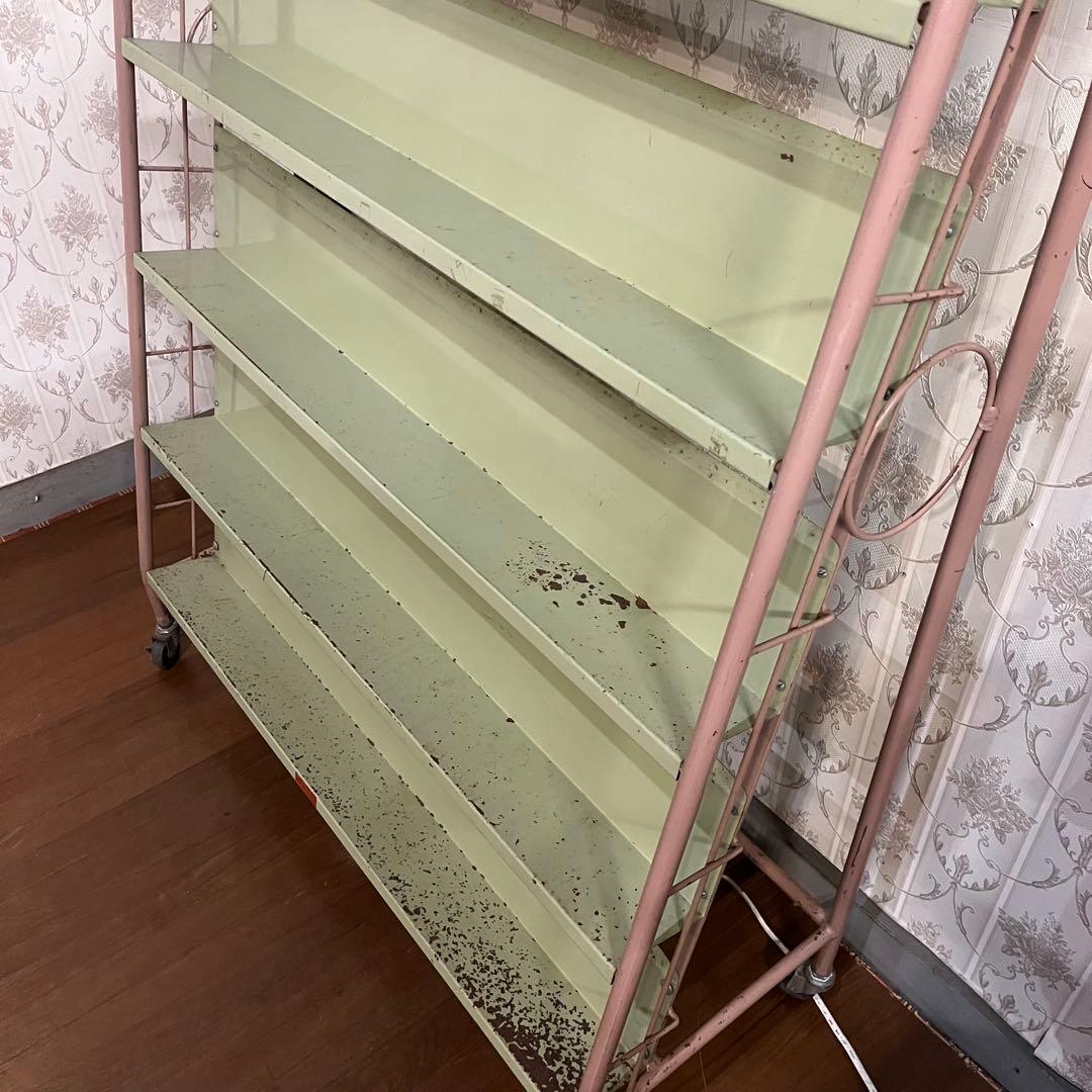 【アンティーク】アイアン スチール 本棚 オープンラック シェルフ 古道具