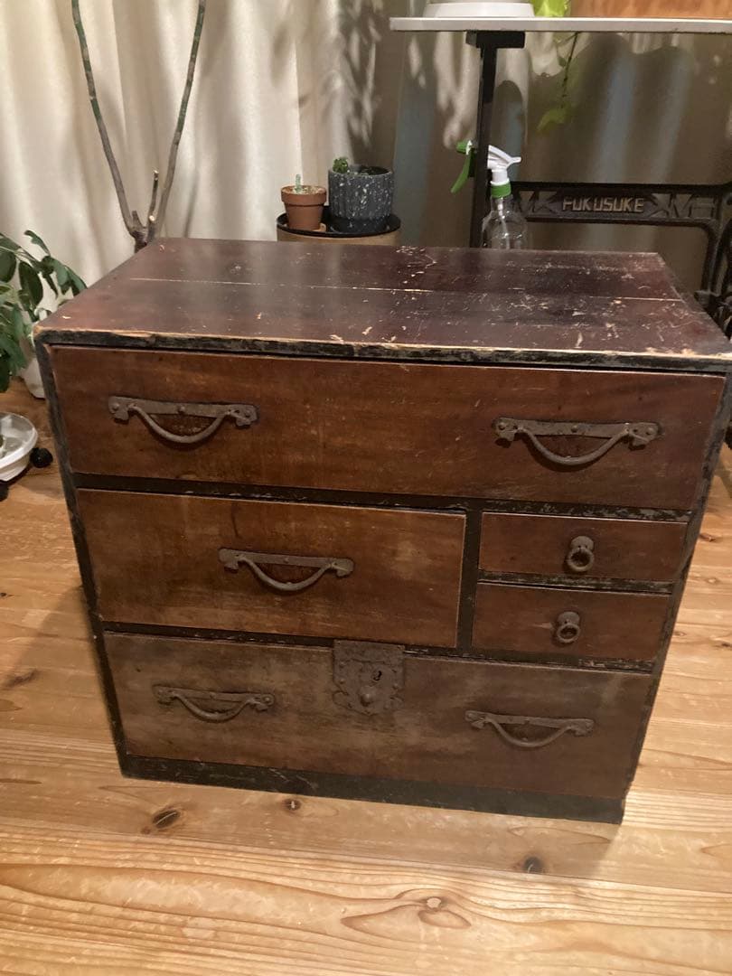 大正レトロ　時代和箪笥　5杯　チェスト　大正14年頃