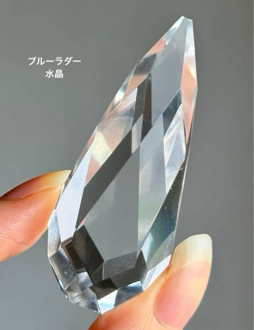 値下げ　レア　高品質　ブルーラダー　水晶　ファセットカット　エンジェルラダー